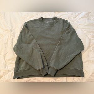 American Eagle Green Fleece Crewneck Sweatshirt XS